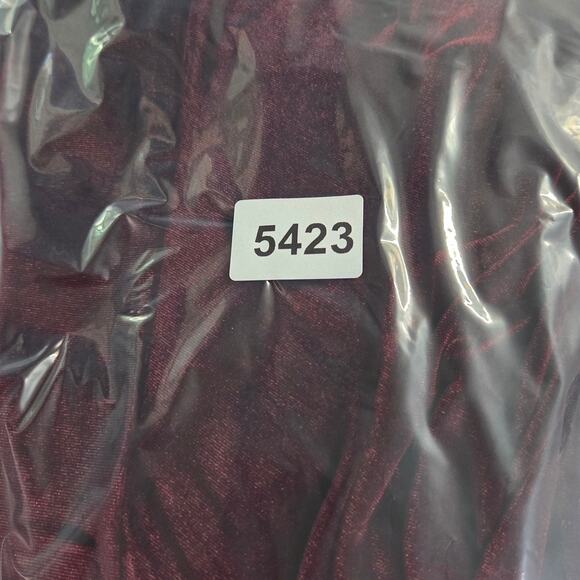 Commense Tunic Mini Dress Womens Size Medium Pleated Panel Velvet Burgandy - Picture 11 of 11